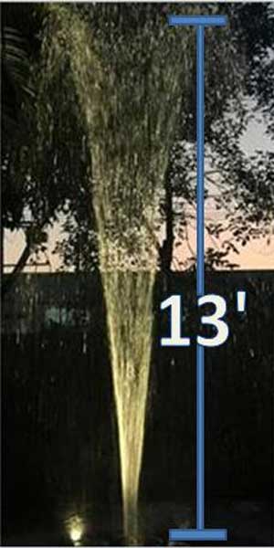 Narrow fountain nozzle